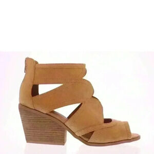 NIB Qupid Women's DALTON-14 Toffee Caged Peep Toe Sandal Boot Bootie Size 7.5